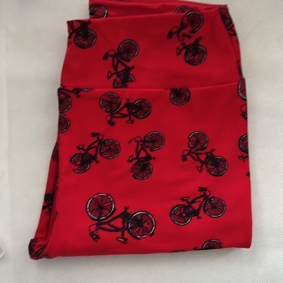 NEW!!! Bicycle OS leggings Lularoe Red - Picture 4 of 5